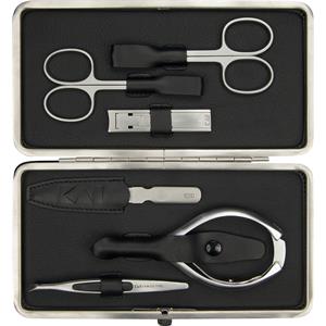 kai Beauty Care - Men's Care - Manicure Set in Napa Leather Case with Steel Frame 6pcs