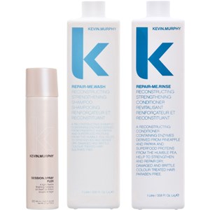 Kevin Murphy - Repair Me - Kevin Murphy Repair Me Wash 1000 ml + Rinse 1000 ml + Styling Session Spray Flex 400 ml