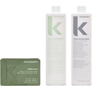 Kevin Murphy - K.Men - Kevin Murphy K.Men Stimulate Me Wash 1000 ml + Stimulate Me Rinse 1000 ml + Style & Control Free Hold 30 g