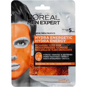 L’Oréal Paris Men Expert Gesichtspflege Hydra Energetic Energiespendene Tuchmaske Feuchtigkeitsmasken Herren