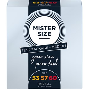 Mister Size Passion & Love Condom sets Medium prøvesmagningssæt 53-57-60 1x kondom str. 53 + 57 60 3 Stk.