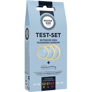 Mister Size Passion & Love Condom sets Testsæt med målebånd Medium (53-57-60) 1x + kondom 53 mm 1 57 60 Stk.