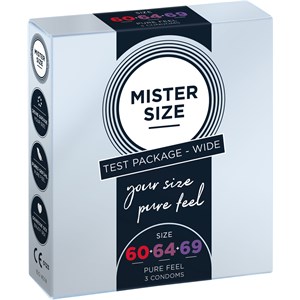 Mister Size Passion & Love Condom sets Bredt smagssæt 60-64-69 1x kondom str. 60 + 64 69 3 Stk.