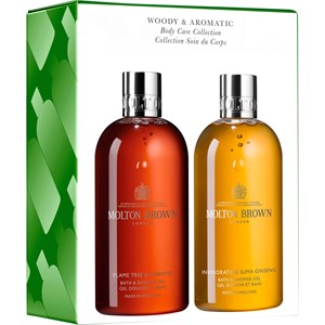 Molton Brown Bath & Body Bath & Shower Gel Woody & Aromatic Body Care Collection Flame Tree & Pimento Bath & Shower Gel 300 Ml + Invigorating Suma Gin