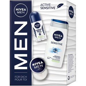NIVEA Männerpflege Körperpflege Geschenkset Sensitive Pflegedusche 250 Ml + Sensitive Protect Roll-on 50 Ml + Creme 30 330 Ml