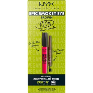 NYX Professional Makeup Augen Make-up Augenbrauen Geschenkset On The Rise Volume Liftscara Mascara Black 10 Ml + Fill & Fluff Eyebrow Pomade Pencil Br
