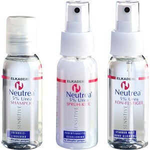 Neutrea 5% Urea Cheveux Soin Mini-Set Shampooing à L’urée 50 Ml + Spray Cheveux Sans Rinçage 50 Ml + Soin Thermo-coiffant 50 Ml 1 Stk.