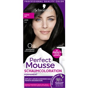 Perfect Mousse Haarpflege Coloration 1-0/200 Schwarz Stufe 3 Perfect Mousse Schaum-Coloration 93 Ml
