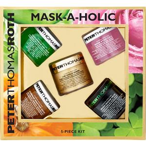 Image of Peter Thomas Roth Pflege 24K Gold Mask-A-Holic-Kit Cucumber Gel Mask 50 ml + Rose Stem Cell Mask 50 ml + 24K Gold Mask 50 ml + Pumpkin Enzyme Mask 50 ml + Irish Moor Mud 50 ml 1 Stk.
