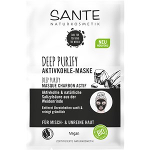 Sante Naturkosmetik Gesichtspflege Masken Deep Purify Aktivkohle-Maske 8 Ml