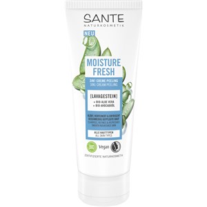 Sante Naturkosmetik - Cleansing - Moisture Fresh 3in1 Creme Peeling mit Lavagestein, Bio-Aloe Vera & Bio-Avocadoöl