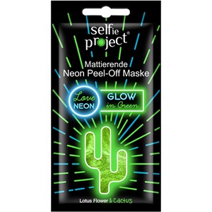 Selfie Project - Neon Masken - Glow in Green (Kaktus) Mattierende Neon Peel-Off Maske