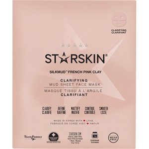 StarSkin Masks Cloth Mask Masque Tissu à L’argile Rose Puifying Face Mask Bio-Cellulose 16 G