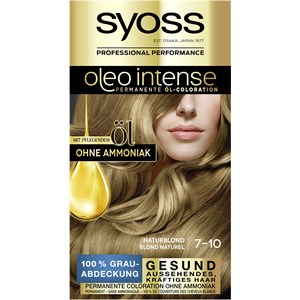 Syoss Colorations Oleo Intense 7-10 Blond Naturel Oleo Coloration Huile Intense Permanente 115 Ml