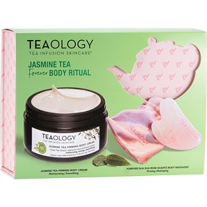 Teaology Pflege Körperpflege Geschenkset Jasmine Tea Firming Body Cream 300 Ml + Rose Quartz Gua Sha 1 Stk.