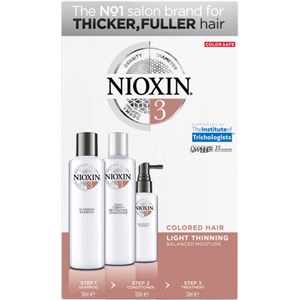 Nioxin Haarpflege System 3 Colored Hair Light Thinning 3-Step-System Set Cleanser Shampoo 150 Ml + Scalp Therapy Revitalizing Conditioner 150 Ml + Sca