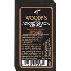 Woody's Körperpflege Activated Charcoal Bar Soap Körperreinigung Herren 227 G