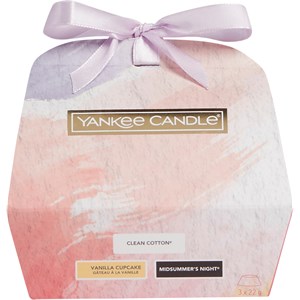 Yankee Candle Cire Parfumée Coffret Cadeau Wax Melt Clean Cotton 22 Gr. + Wax Melt Vanilla Cupcake 22 Gr. + Wax Melt Midsummer's Night 22 Gr. 3 X 22 G