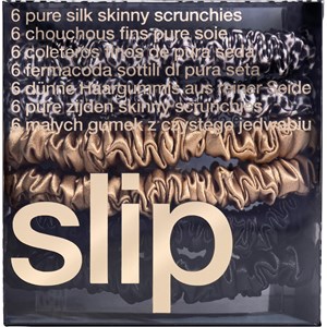 slip - Hair Care - Pack of 6 Pure Silk Skinny Hair Scrunchies Leopard Mix