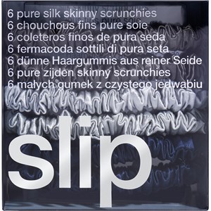 slip - Hair Care - Pack of 6 Pure Silk Skinny Hair Scrunchies Midnight