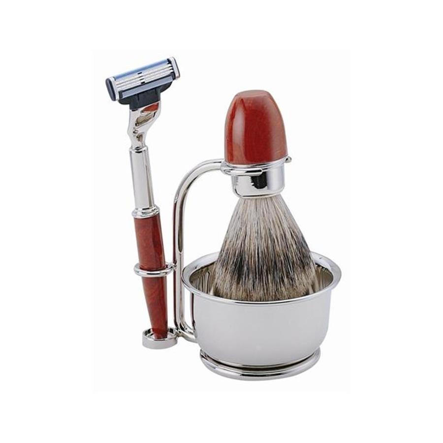 Shaving sets Burl wood shaving set, Gillette Mach 3, 4part by ERBE parfumdreams